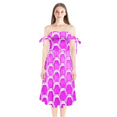 Hexagon Windows Shoulder Tie Bardot Midi Dress by essentialimage365