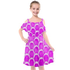 Hexagon Windows Kids  Cut Out Shoulders Chiffon Dress by essentialimage365