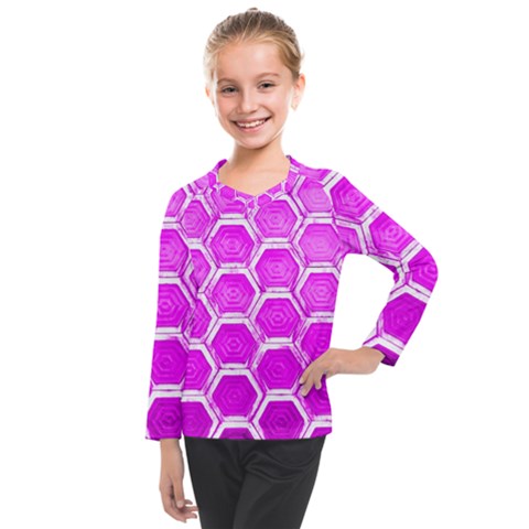 Hexagon Windows Kids  Long Mesh Tee by essentialimage365