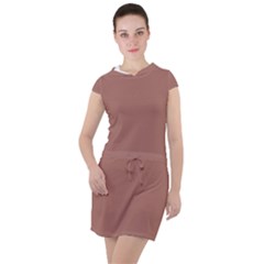 Blast-off Bronze Drawstring Hooded Dress by FabChoice