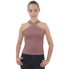 Blast-off Bronze Cross Neck Velour Top by FabChoice