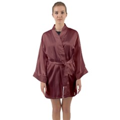 Brandy Brown Long Sleeve Satin Kimono by FabChoice