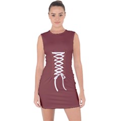 Brandy Brown Lace Up Front Bodycon Dress