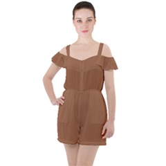 Brass Knuckles Ruffle Cut Out Chiffon Playsuit by FabChoice