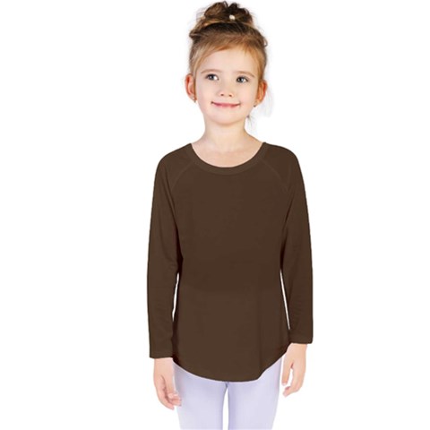 Brunette Brown Kids  Long Sleeve Tee by FabChoice