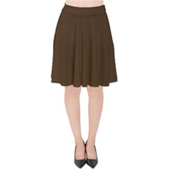 Brunette Brown Velvet High Waist Skirt by FabChoice