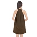 Brunette Brown Halter Neckline Chiffon Dress  View2