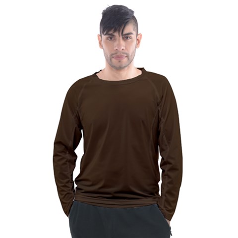 Brunette Brown Men s Long Sleeve Raglan Tee by FabChoice