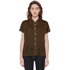 Brunette Brown Short Sleeve Pocket Shirt by FabChoice