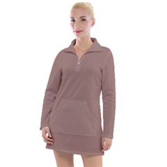 Burnished Brown Women s Long Sleeve Casual Dress by FabChoice