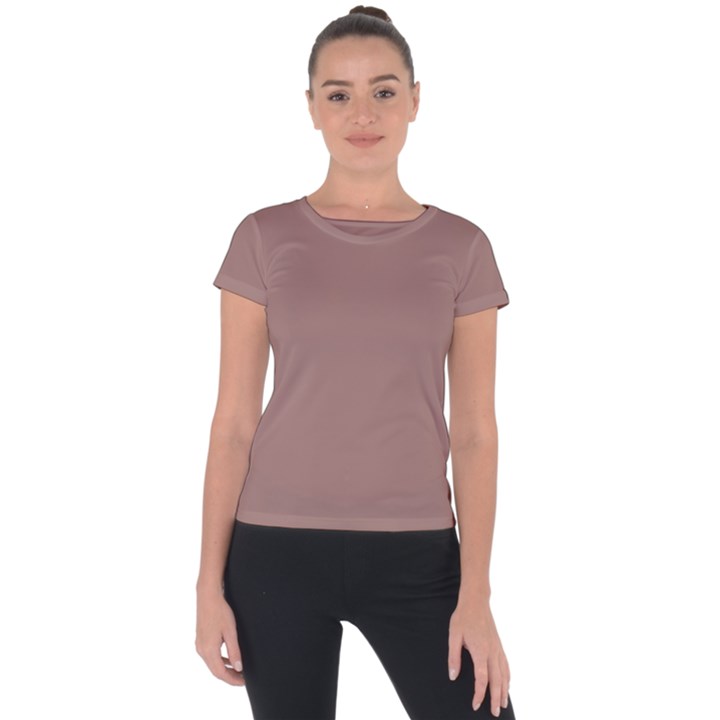 Burnished Brown Short Sleeve Sports Top 