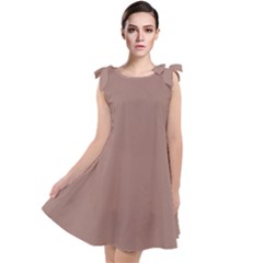 Burnished Brown Tie Up Tunic Dress by FabChoice