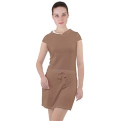 Cafe Au Lait Drawstring Hooded Dress