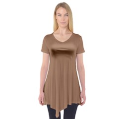 Cafe Au Lait Short Sleeve Tunic  by FabChoice