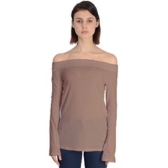 Cafe Au Lait Off Shoulder Long Sleeve Top by FabChoice