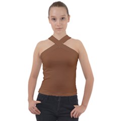 Caramel Cafe Cross Neck Velour Top