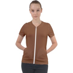 Caramel Cafe Short Sleeve Zip Up Jacket