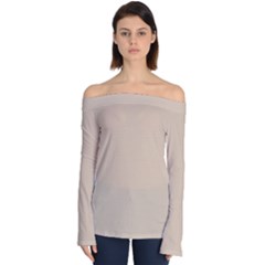 Frosted Almond Off Shoulder Long Sleeve Top by FabChoice