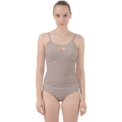 Frosted Almond Cut Out Top Tankini Set by FabChoice