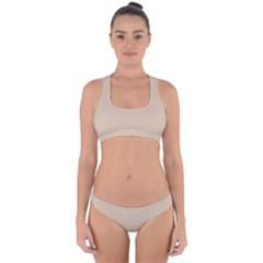 Frosted Almond Cross Back Hipster Bikini Set by FabChoice