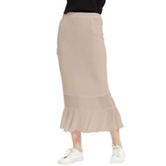 Frosted Almond Maxi Fishtail Chiffon Skirt by FabChoice