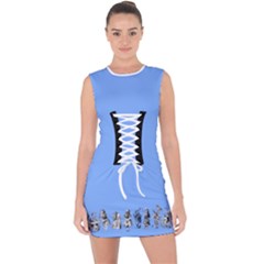 Alice In Wonderland Lace Up Front Bodycon Dress