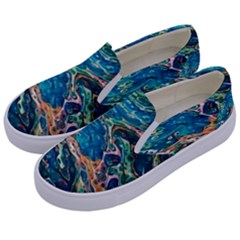 Oceanic Mircoscope  Kids  Canvas Slip Ons by BrenZenCreations