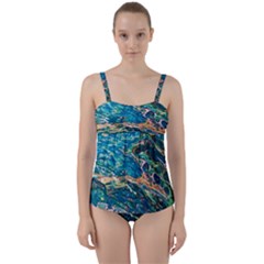 Oceanic Mircoscope  Twist Front Tankini Set by BrenZenCreations