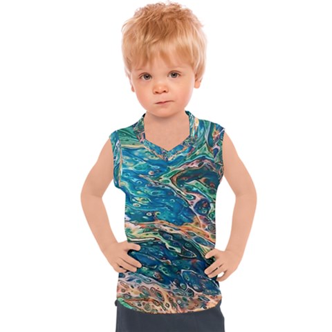 Oceanic Mircoscope  Kids  Sport Tank Top by BrenZenCreations