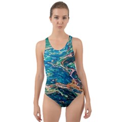 Oceanic Mircoscope  Cut-out Back One Piece Swimsuit by BrenZenCreations