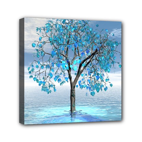 Crystal Blue Tree Mini Canvas 6  X 6  (stretched) by icarusismartdesigns