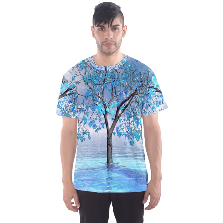 Crystal Blue Tree Men s Sport Mesh Tee