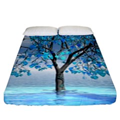 Crystal Blue Tree Fitted Sheet (king Size) by icarusismartdesigns