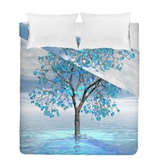 Crystal Blue Tree Duvet Cover Double Side (full/ Double Size) by icarusismartdesigns