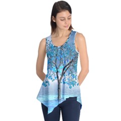 Crystal Blue Tree Sleeveless Tunic by icarusismartdesigns