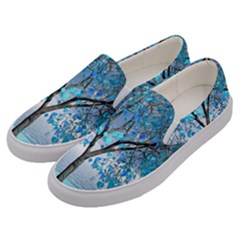 Crystal Blue Tree Men s Canvas Slip Ons by icarusismartdesigns