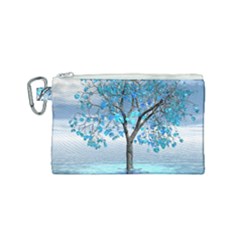 Crystal Blue Tree Canvas Cosmetic Bag (small) by icarusismartdesigns