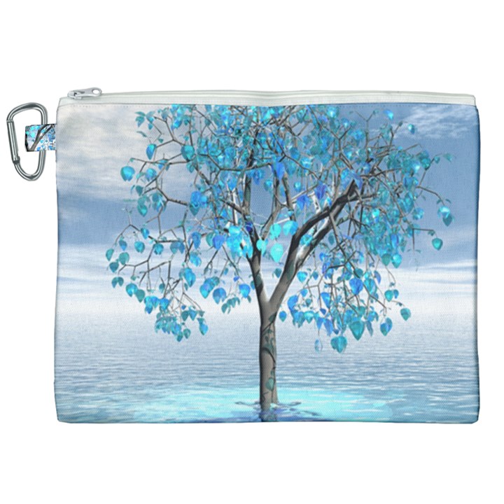 Crystal Blue Tree Canvas Cosmetic Bag (XXL)