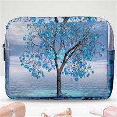 Crystal Blue Tree Make Up Pouch (large) by icarusismartdesigns