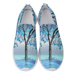 Crystal Blue Tree Women s Slip On Sneakers by icarusismartdesigns