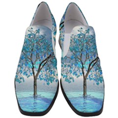 Crystal Blue Tree Women Slip On Heel Loafers by icarusismartdesigns