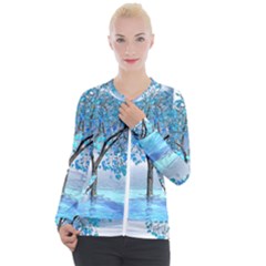 Crystal Blue Tree Casual Zip Up Jacket by icarusismartdesigns