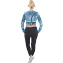 Crystal Blue Tree Long Sleeve Cropped Velvet Jacket View2