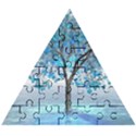 Crystal Blue Tree Wooden Puzzle Triangle View1