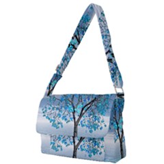 Crystal Blue Tree Full Print Messenger Bag (l) by icarusismartdesigns