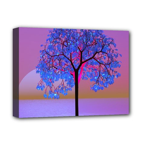 Tree Sunset Deluxe Canvas 16  X 12  (stretched)  by icarusismartdesigns