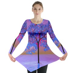 Tree Sunset Long Sleeve Tunic  by icarusismartdesigns