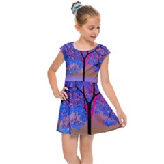 Tree Sunset Kids  Cap Sleeve Dress by icarusismartdesigns