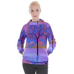 Tree Sunset Women s Hooded Pullover