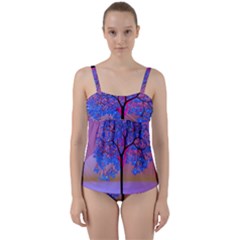 Tree Sunset Twist Front Tankini Set by icarusismartdesigns